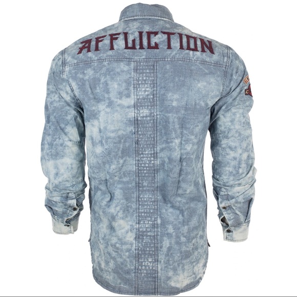 AFFLICTION Men's Button Down Fort Story - Picture 2 of 10